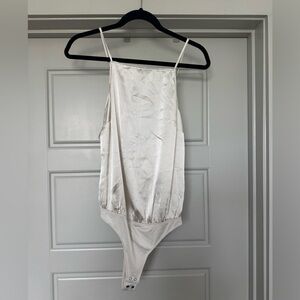 A&F Cream Silk Bodysuit